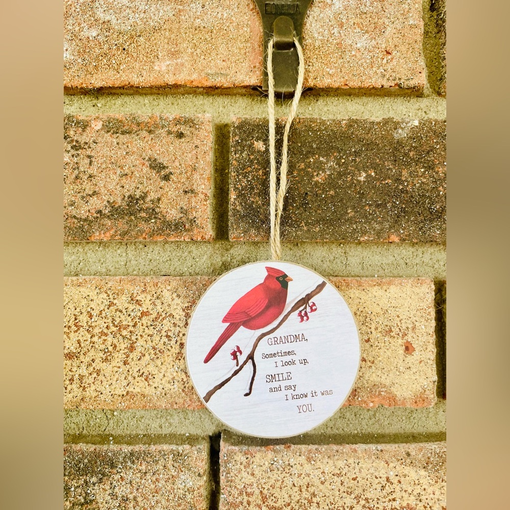*Grandma Round Cardinal Ornament
